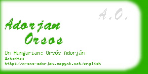 adorjan orsos business card